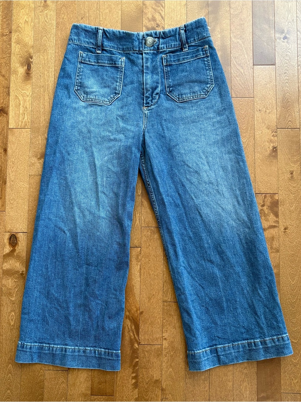 Pilcro Anthropologie The Skipper Wide-Leg High-Rise Patch Pocket Jeans – 28 P